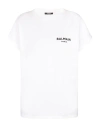 Balmain Flocked-logo Crew Neck T-shirt In White
