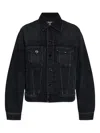 Balmain Long Sleeve Silk Nylon Jacket Front Pockets In Black
