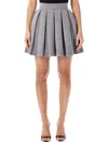 Balmain Grey Pleated Cotton Jersey Mini Skirt In Gray