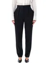 Balmain High-waisted Structured Trousers Featuring Pleats In Black