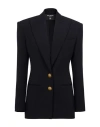 Balmain Logo Button Double-breasted Blazer In Grey