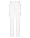 Balmain High Waist Slim Fit Jeans In White