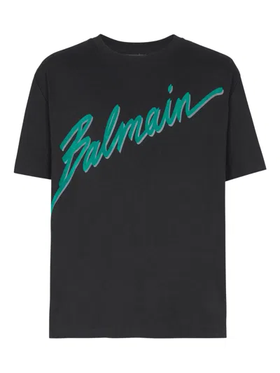 BALMAIN BALMAIN BALMAIN LETTRE FLOCKED T-SHIRT