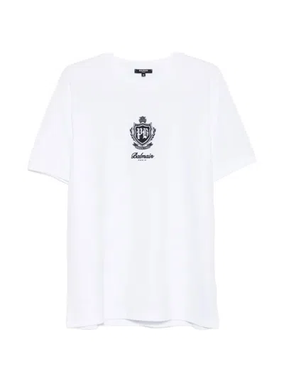 BALMAIN BALMAIN BALMAIN LOGO-EMBROIDERED T-SHIRT