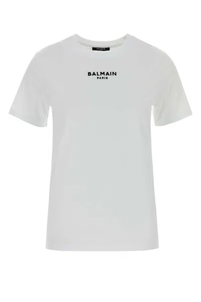 Balmain Paris Emb Jersey Classic T-shirt In White