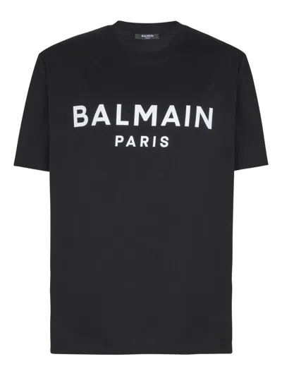 Balmain Paris Print T-shirt In Black