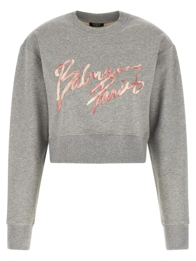 Balmain Paris Sweatshirt In Gray