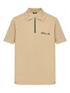 Balmain Beige Short-sleeved Embroidery Polo In Nude