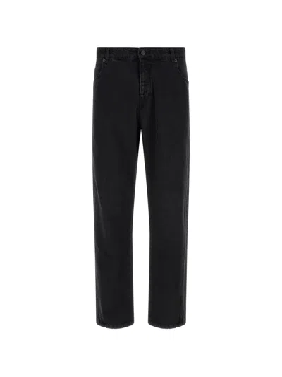 Balmain Straight Leg Black Jeans In Animal Print