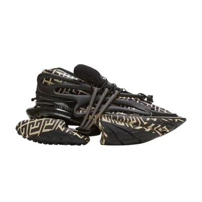 Pre-owned Balmain Unicorn Low 'ivory Black Monogram' | Brown | Men's Size 43