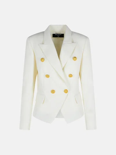 Balmain Balzer In White Virgin Wool