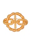Balmain Bamboo Chain Brooch In Gold