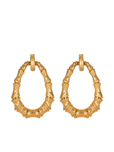 Balmain Bamboo Hoop Earrings In Gold