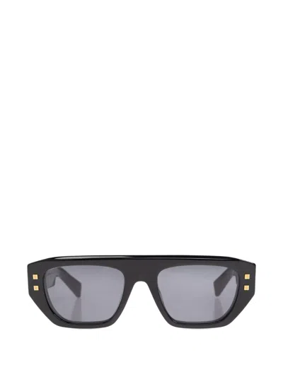 Balmain B-army Ii Geometric-frame Sunglasses In Black