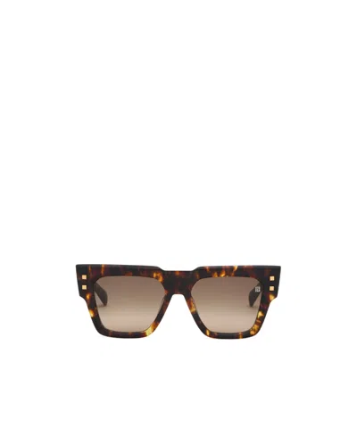 Balmain B-army Rectangle-frame Sunglasses In Multi