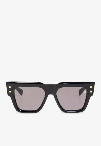Balmain B-army Square Sunglasses In Gray