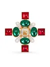 Balmain Baroque Bead And Crystal Brooch In Multi