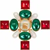 Balmain Baroque Bead And Crystal Brooch In Multi