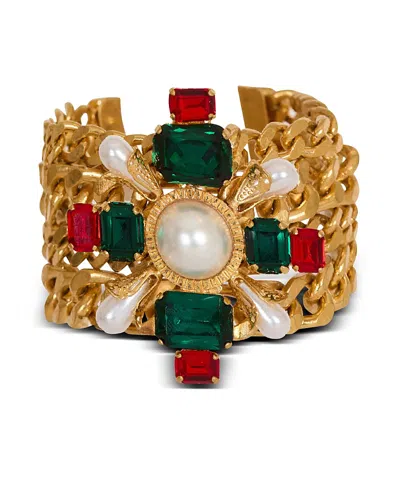 Balmain Baroque Bracelet With Chains And Beads In Gray