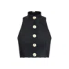 Balmain Women Baroque Crop Top In Black