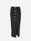 Balmain Baroque Pattern Midi Skirt In Black