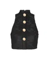 Balmain Baroque Pattern Buttoned Top In Black