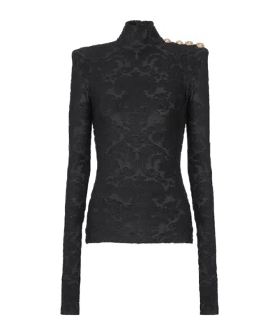 BALMAIN BALMAIN BAROQUE PATTERN LONG-SLEEVED TOP