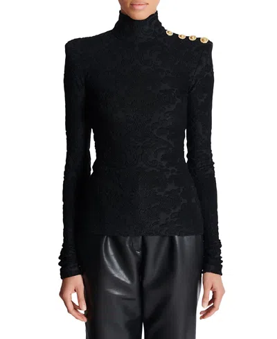 BALMAIN BAROQUE PATTERN LONG SLEEVED TOP