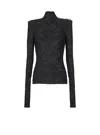 Balmain Baroque Pattern Long-sleeved Top In Black