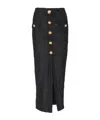 Balmain Baroque Pattern Midi Skirt In Black