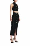Balmain Baroque Pattern Midi Skirt In Black