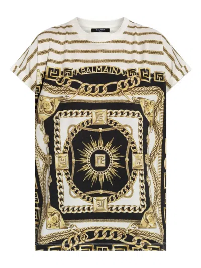 BALMAIN BAROQUE-PATTERN T-SHIRT