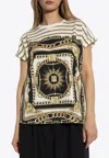 Balmain Lyocell-cotton Foulard T-shirt In Multi