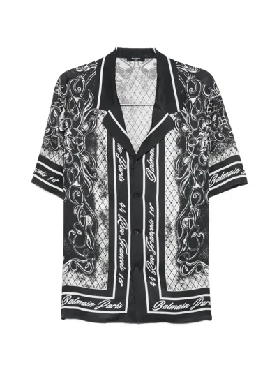 Balmain Baroque-print Shirt In Black