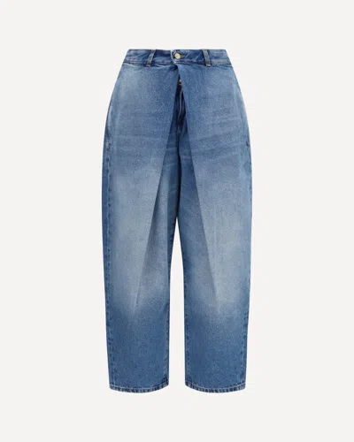Balmain Barrel Denim Jeans In Blue