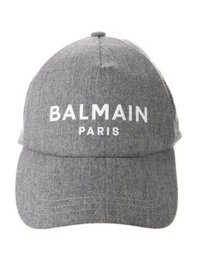 Pre-owned Balmain Baseball Cap In Grey/white