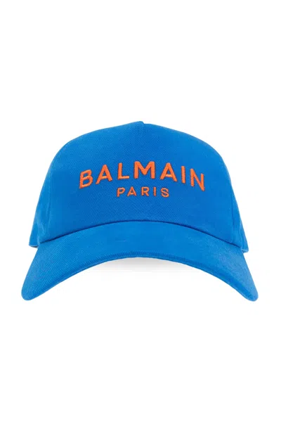 Balmain Baseball Cap In Blu