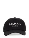 Balmain Logo Embroidered Baseball Cap In Black