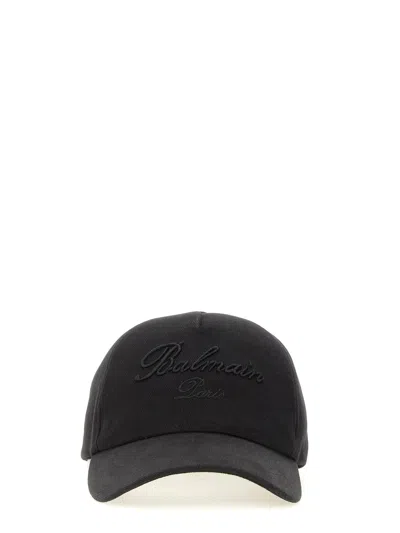 BALMAIN BASEBALL HAT WITH LOGO EMBROIDERY