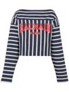 Balmain Striped T-shirt In Blau
