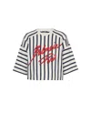 Balmain Striped Baseball T-shirt In White
