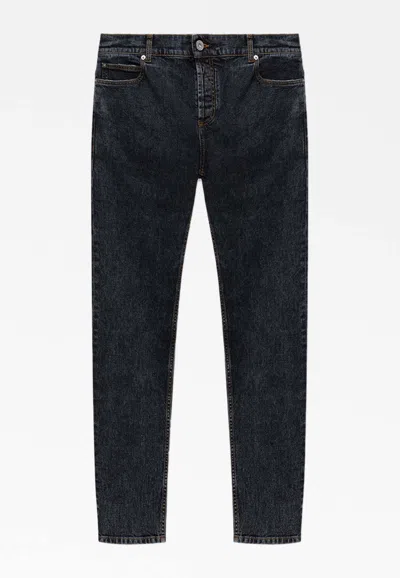 Balmain Basic Slim-fit Jeans In Gray