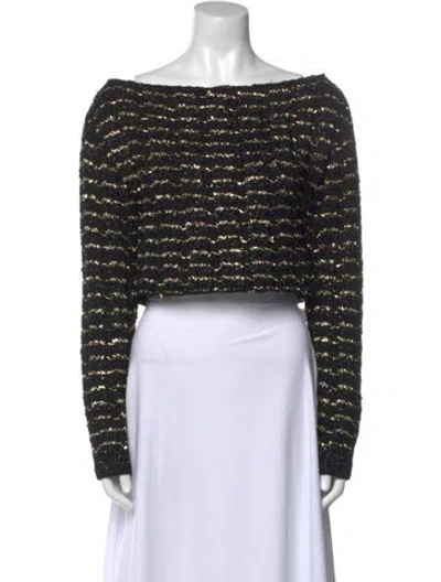 Pre-owned Balmain Bateau Neckline Sweater In Black