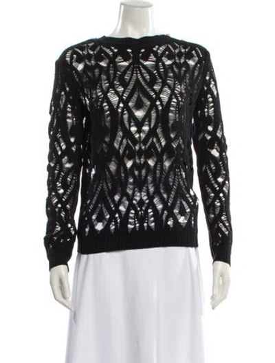 Pre-owned Balmain Bateau Neckline Sweater In Black