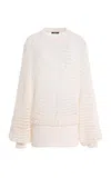 Balmain Batwing Dentelle Crochet Knit Dress In Pink