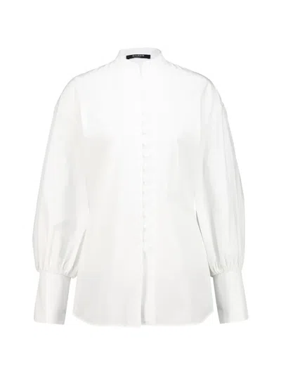 Balmain Batwing-sleeve Poplin Shirt In White