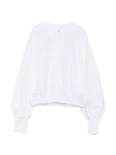 Balmain Batwing-sleeve Poplin Shirt In White