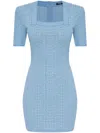 Balmain Bb-jacquard Mini Dress In Spb Blue