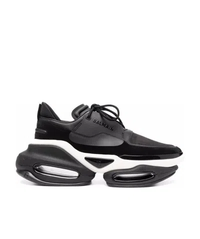 Balmain Bbold Panelled Low-top Sneakers In Black
