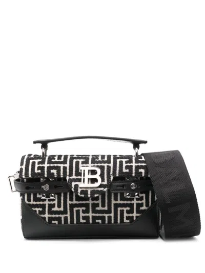 Balmain Bbuzz 19monogram Jacquard In Ivoryblack